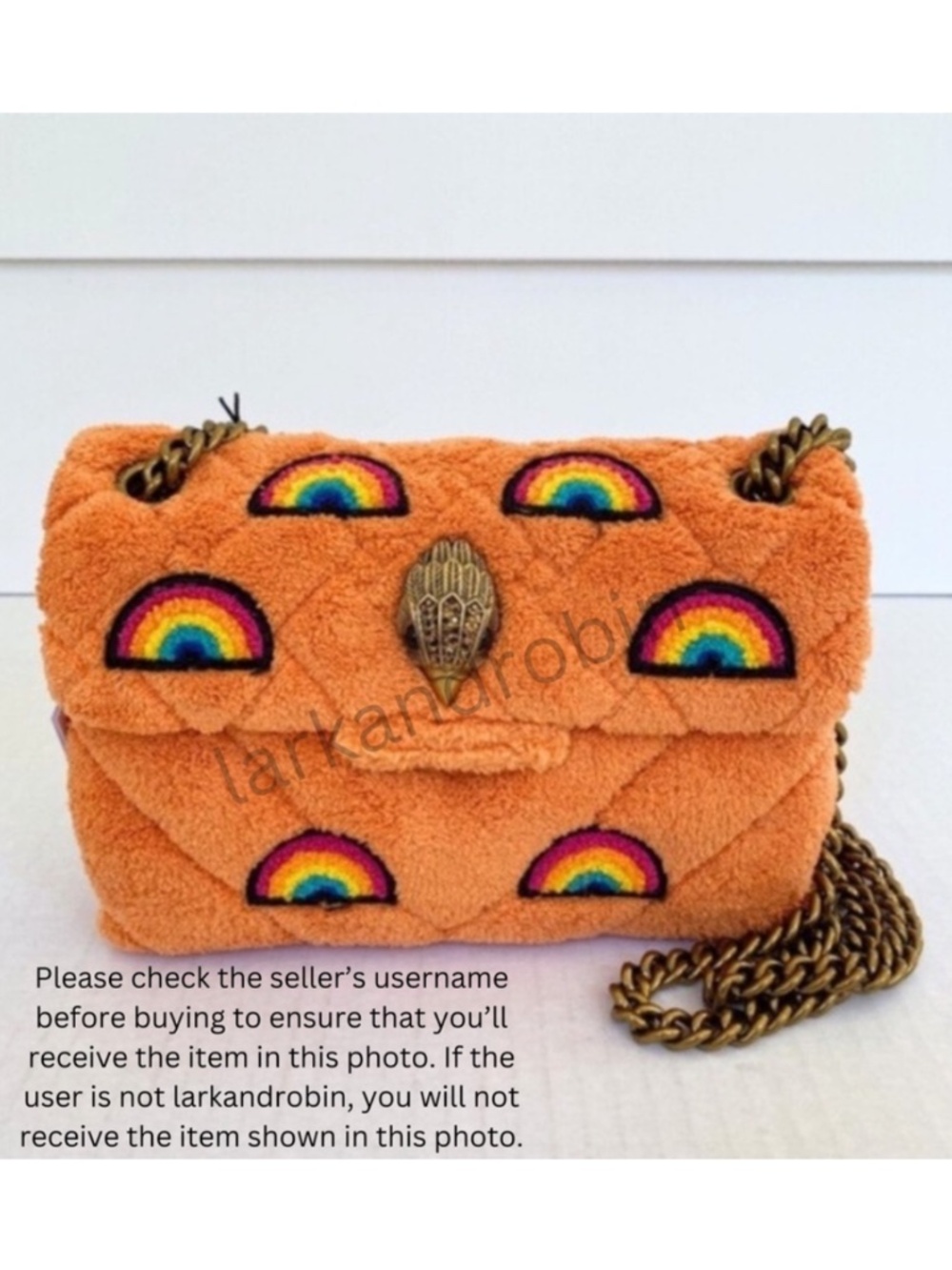 NEW Kurt Geiger Terry Mini Kensington Bag Orange